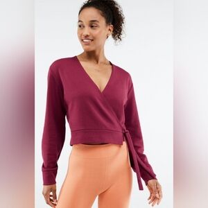 NWT Fabletics Mandy Side Tie Top, Color Cherry Burst/Fresh Apricot Size 4X
